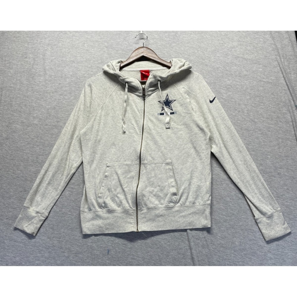Dallas Cowboys Hoodie Womens Medium Heather Gray Nike NFL Football Athleisure